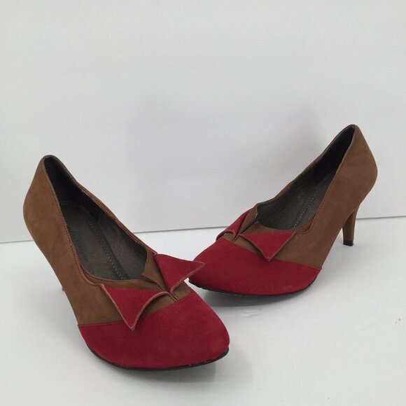 Pilcro and the Letter press Kaila brown suede pumps shoe Anthropologie heel 7 - Picture 2 of 8